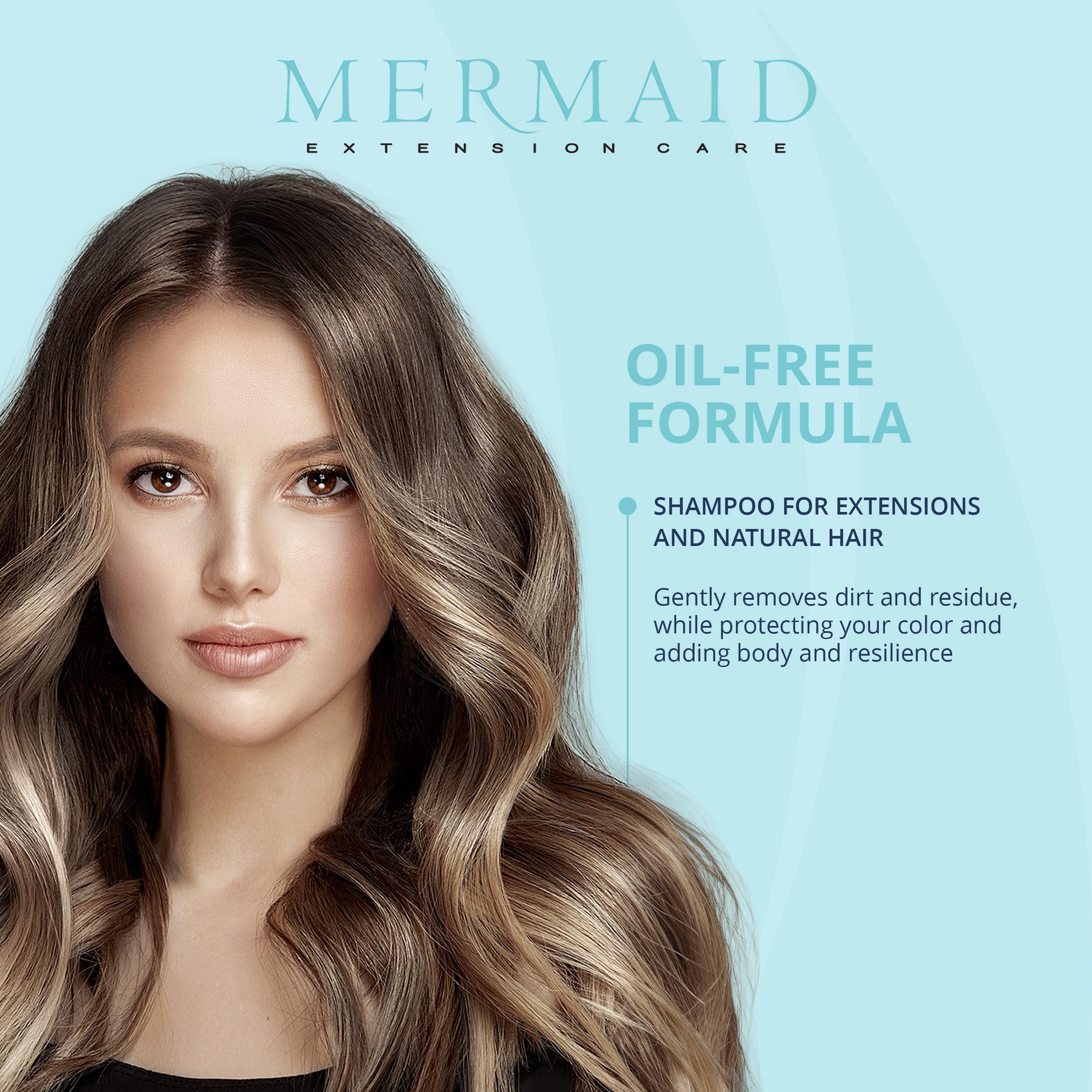 Mermaid Extension Care Shampoo — Ultra-Gentle, Sulfate-Free Nourishment for Hair Extensions (32 fl oz)