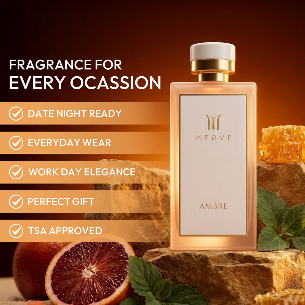 Merve Ambre Perfume for Women | 3.4 oz Eau de Parfum | Long-Lasting Luxury