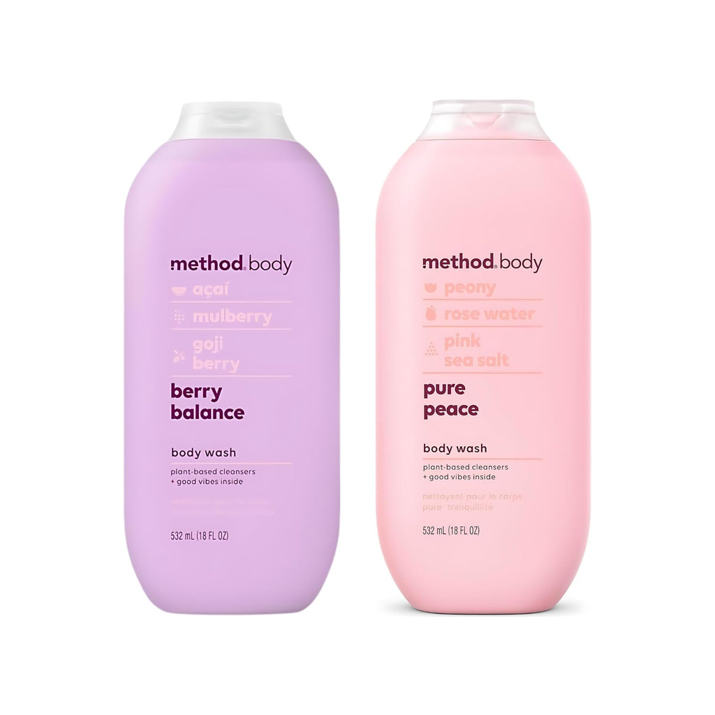 Method Body Wash Bundle: Berry Balance + Pure Peace | 2x18 oz Cruelty-Free