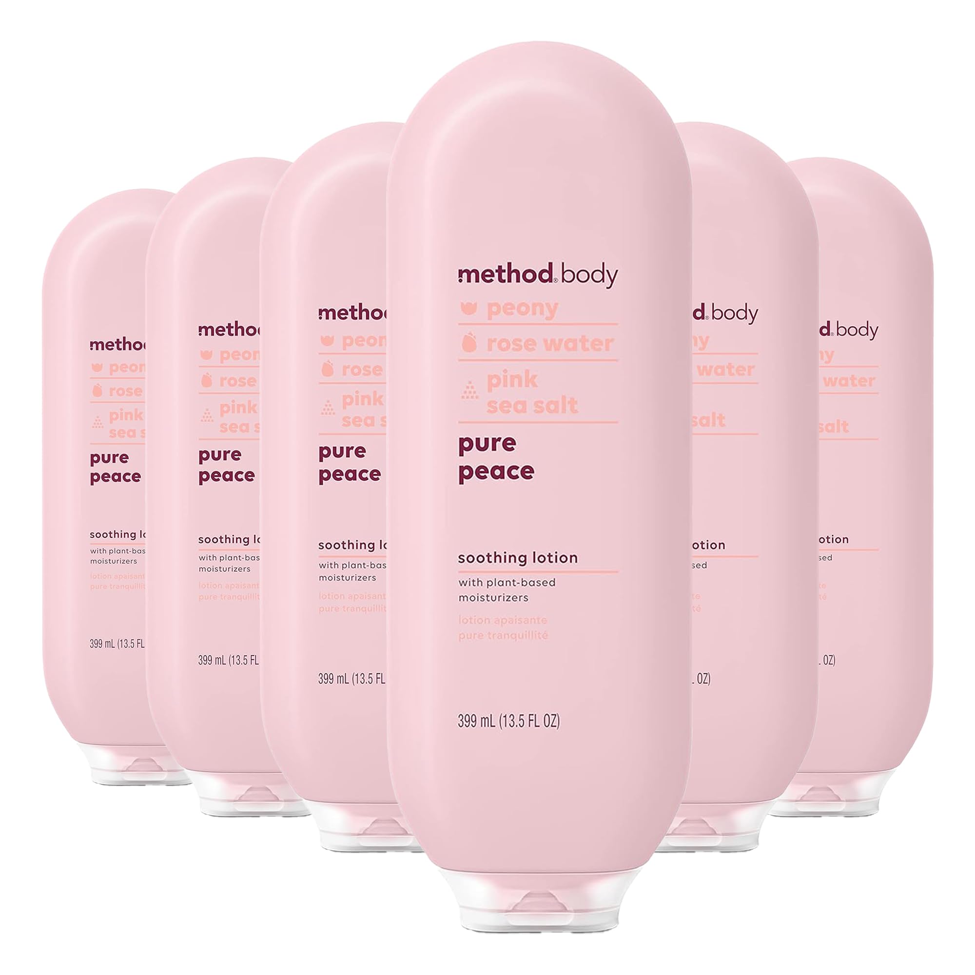 Method Daily Lotion Pure Peace – 24-Hour Plant-Based Hydration (6 x 13.5 oz)