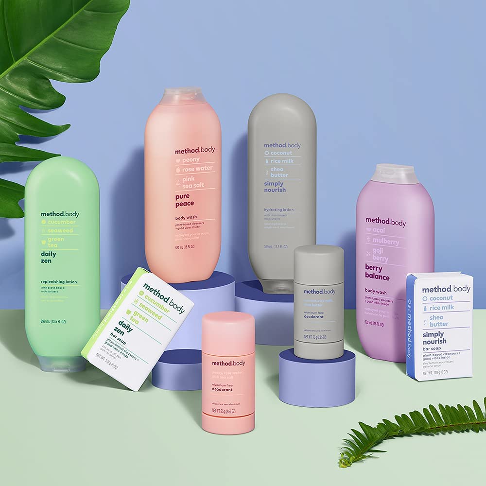 Method Daily Lotion Pure Peace – 24-Hour Plant-Based Hydration (6 x 13.5 oz)
