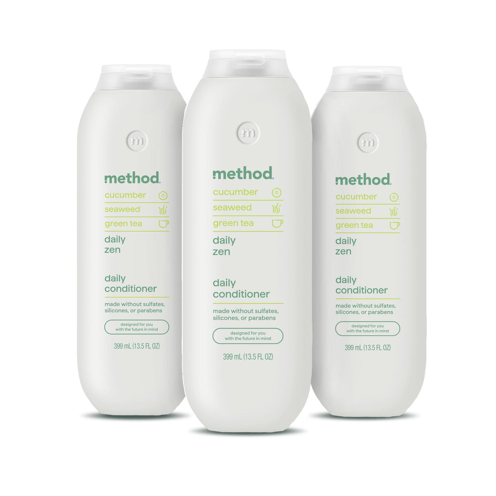 Method Everyday Conditioner — Daily Zen with Cucumber, Green Tea and Seaweed | 13.5 oz x3, Paraben and Sulfate Free