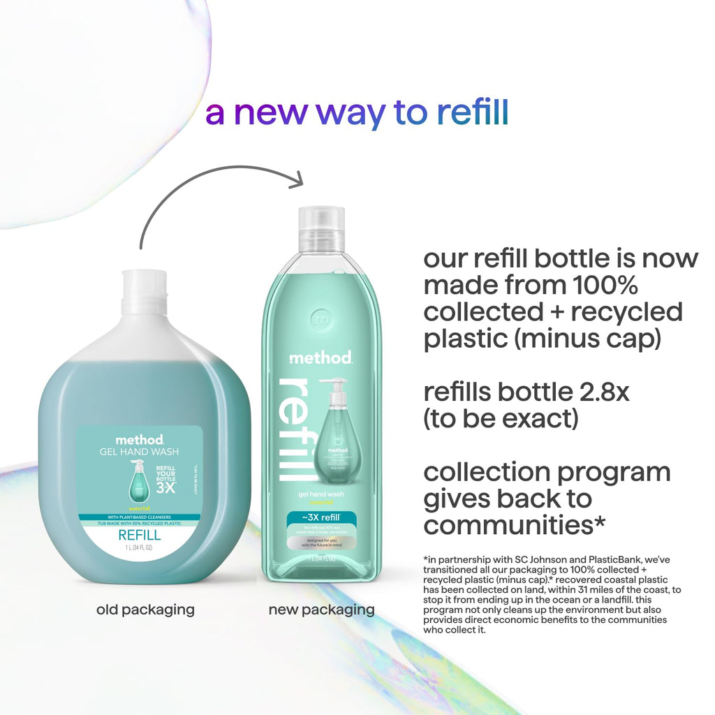 Method Gel Hand Soap Refill Waterfall 34 oz | Eco Packaging
