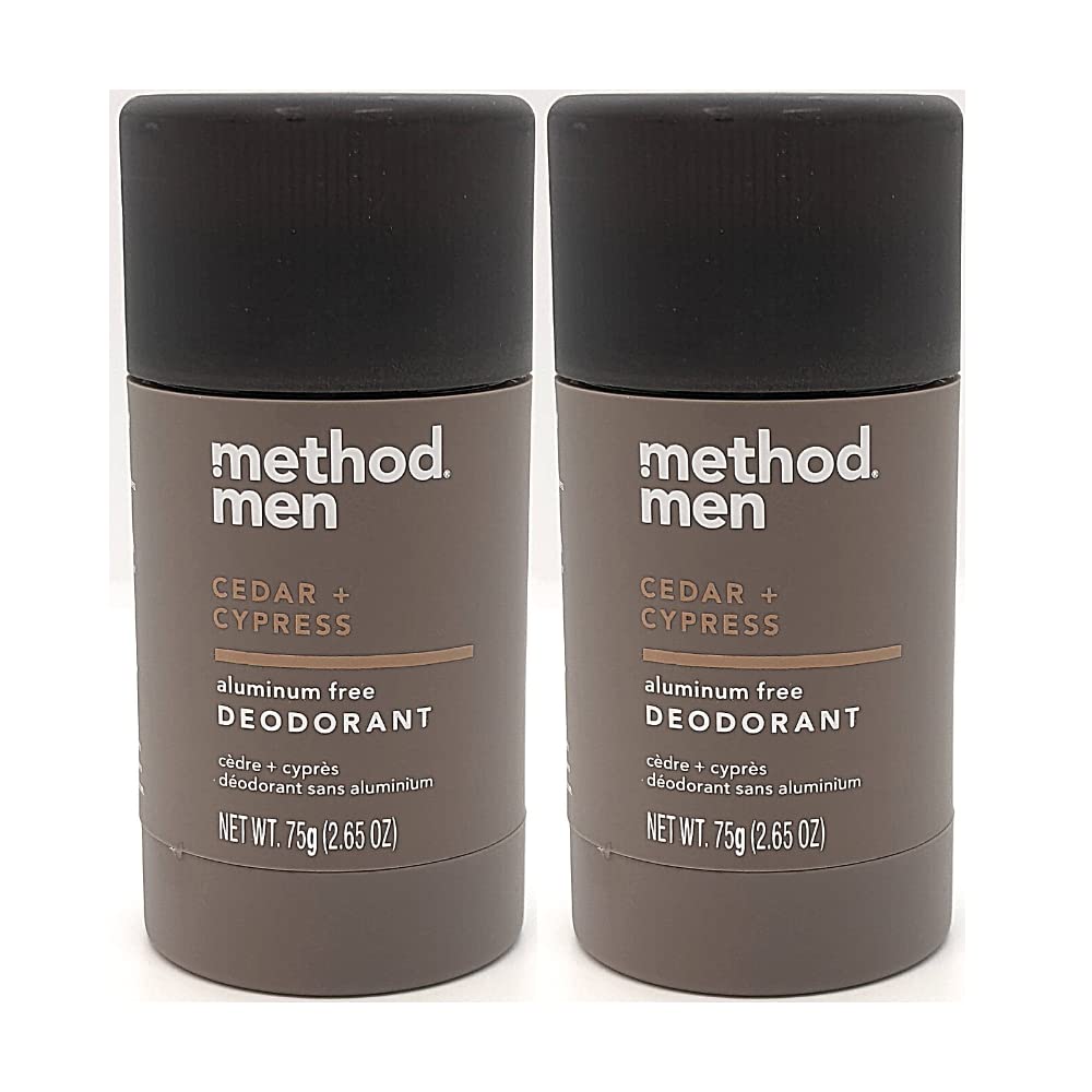 Method Men Aluminum Free Deodorant – Cedar & Cypress, 2.65 oz (2 Pack)