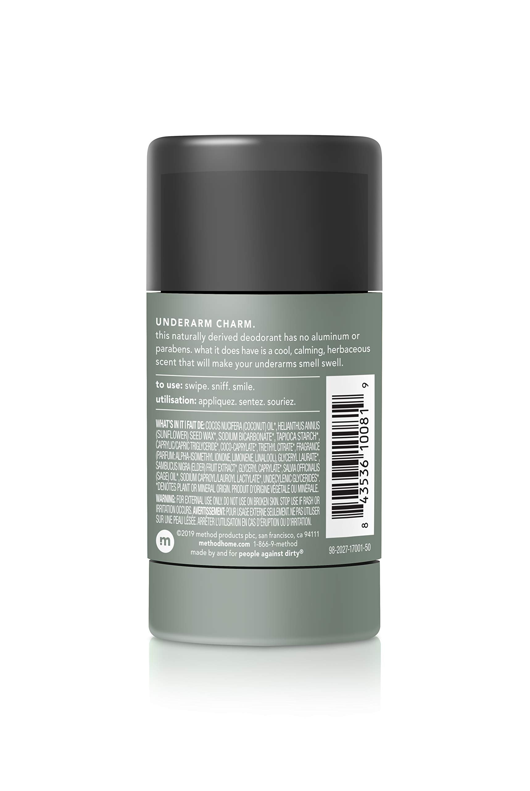 Method Men's Aluminum-Free Deodorant – Juniper & Sage, 2.65 oz (Pack of 6)