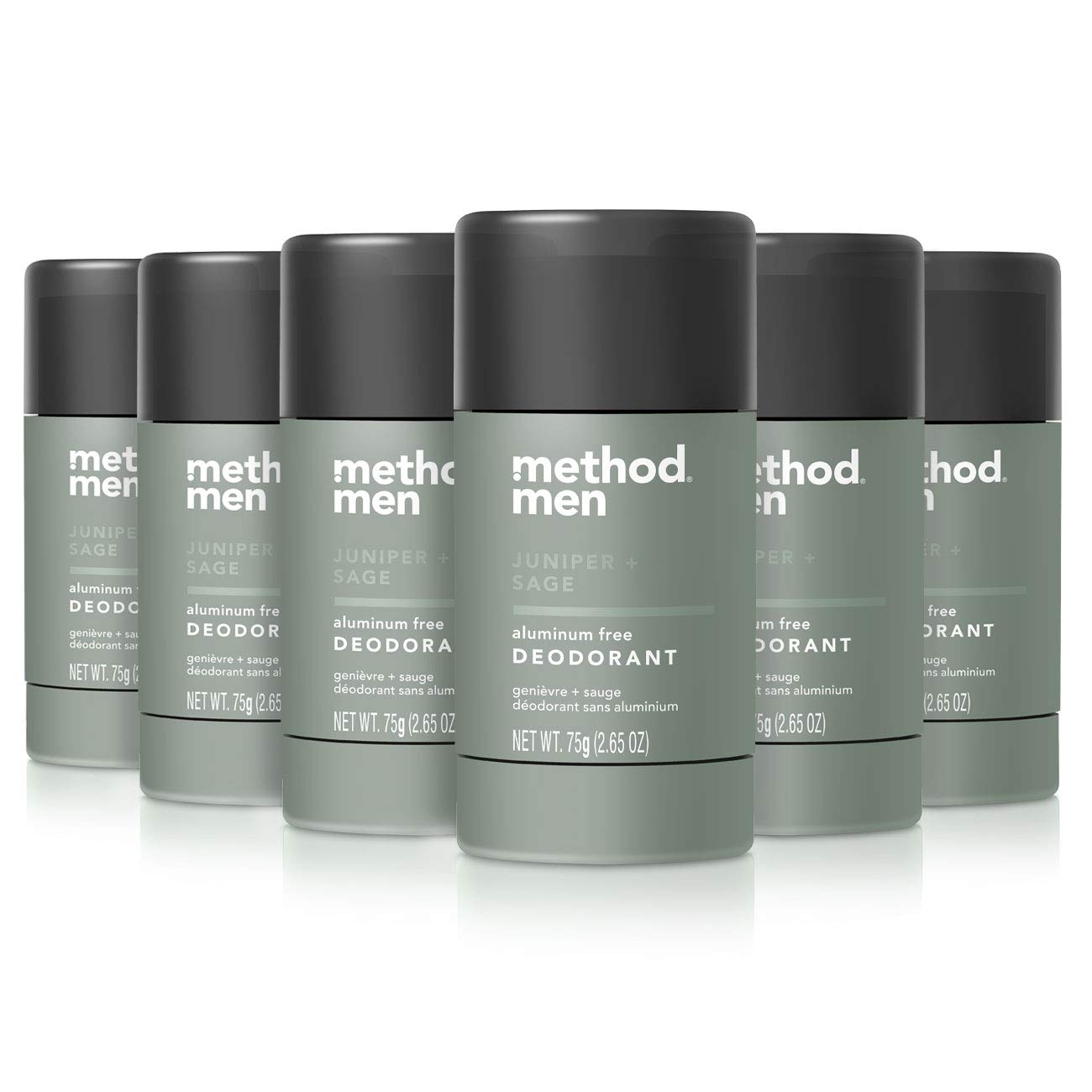 Method Men's Aluminum-Free Deodorant – Juniper & Sage, 2.65 oz (Pack of 6)