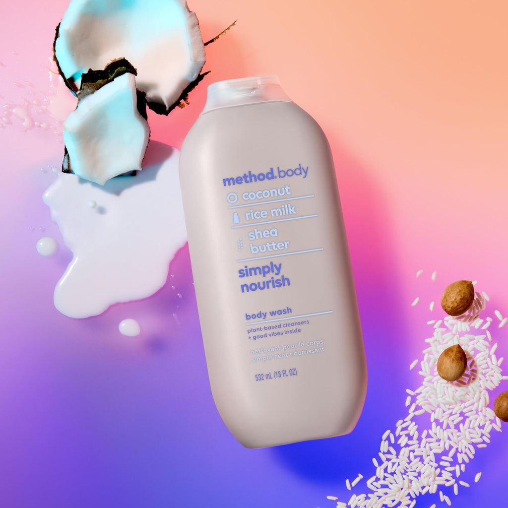 Method Body Wash Simply Nourish – Paraben & Phthalate Free, 6 x 18 oz
