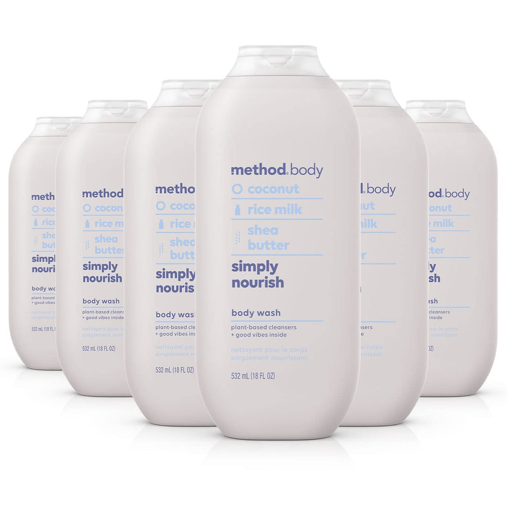 Method Body Wash Simply Nourish – Paraben & Phthalate Free, 6 x 18 oz