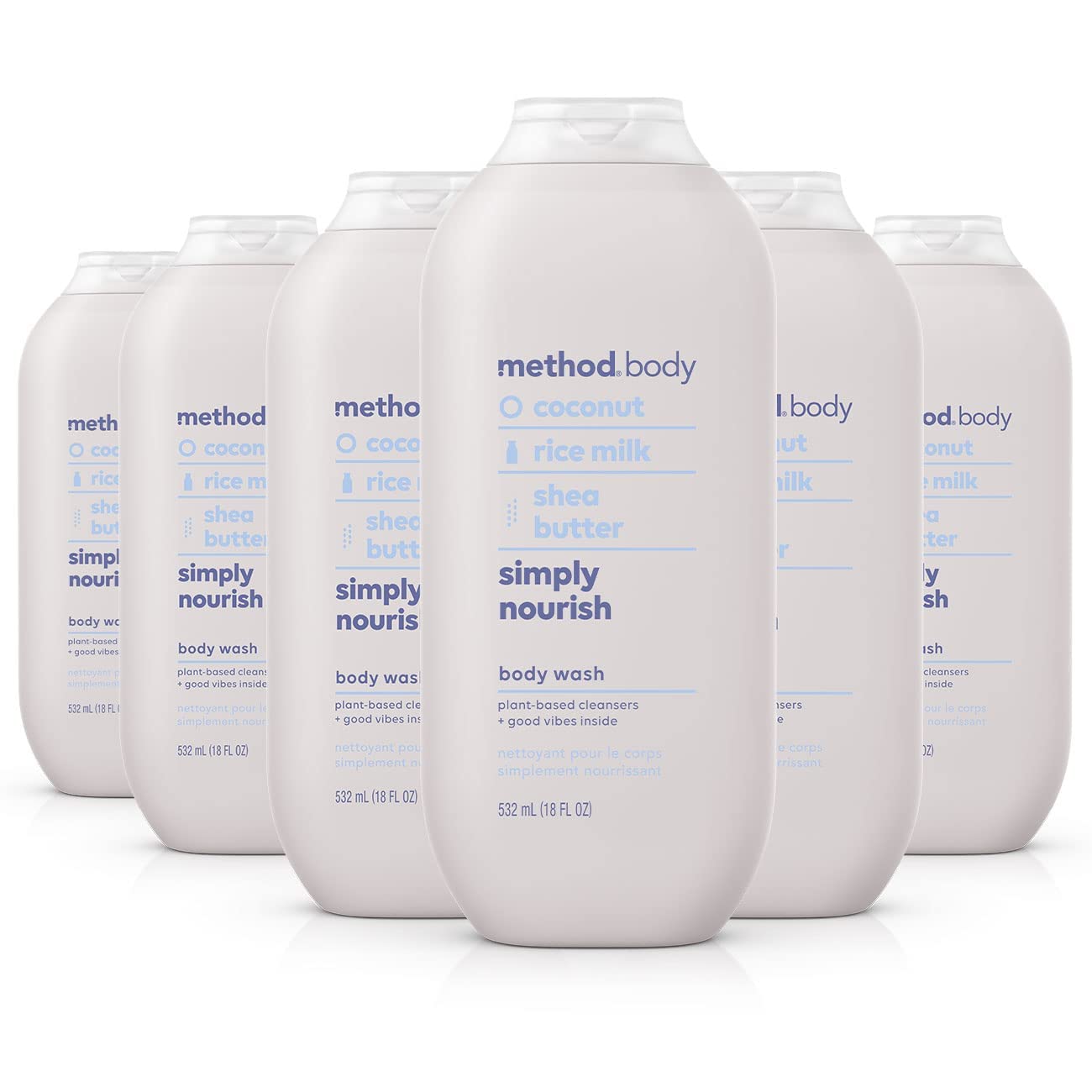 Method Body Wash Simply Nourish – Paraben & Phthalate Free, 6 x 18 oz