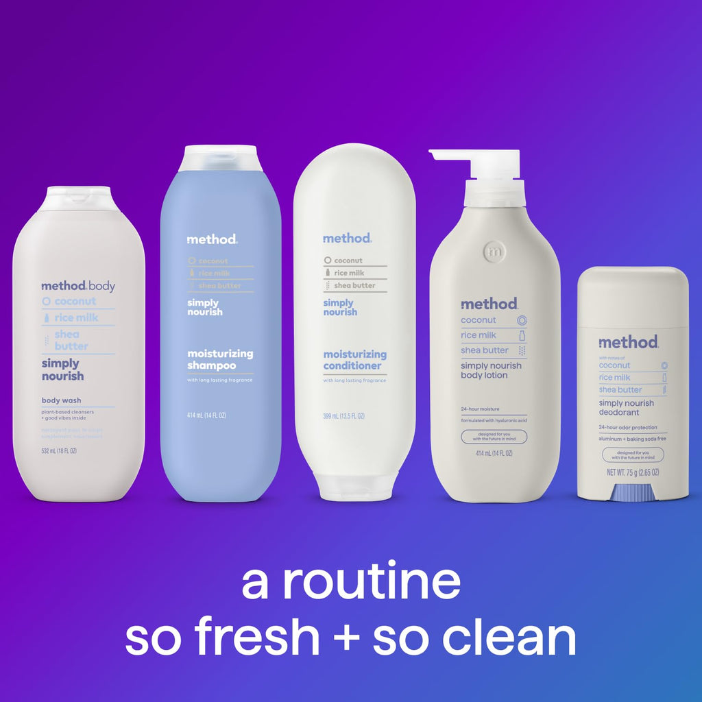 Method Body Wash Simply Nourish – Paraben & Phthalate Free, 6 x 18 oz