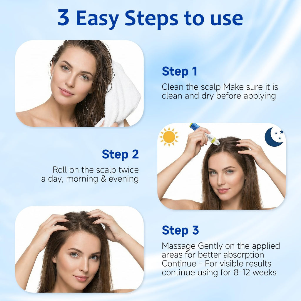 MGVAASURC Hair Growth Serum Roll-On – 3% Rosemary, 3% Batana Oil, 2% Pea Extract, 2% Ginger Root Oil