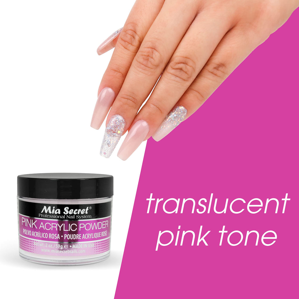 Mia Secret Pink Acrylic Powder 2 OZ – Professional Nail System | Self-Leveling, Non-Yellowing