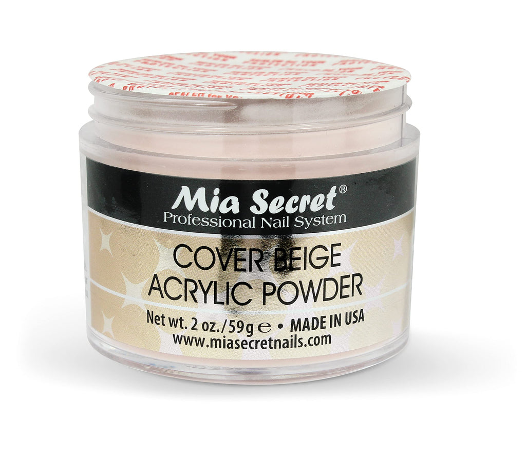Mia Secret Cover Beige Acrylic Powder – 2 oz, Self-Leveling, Non-Yellowing