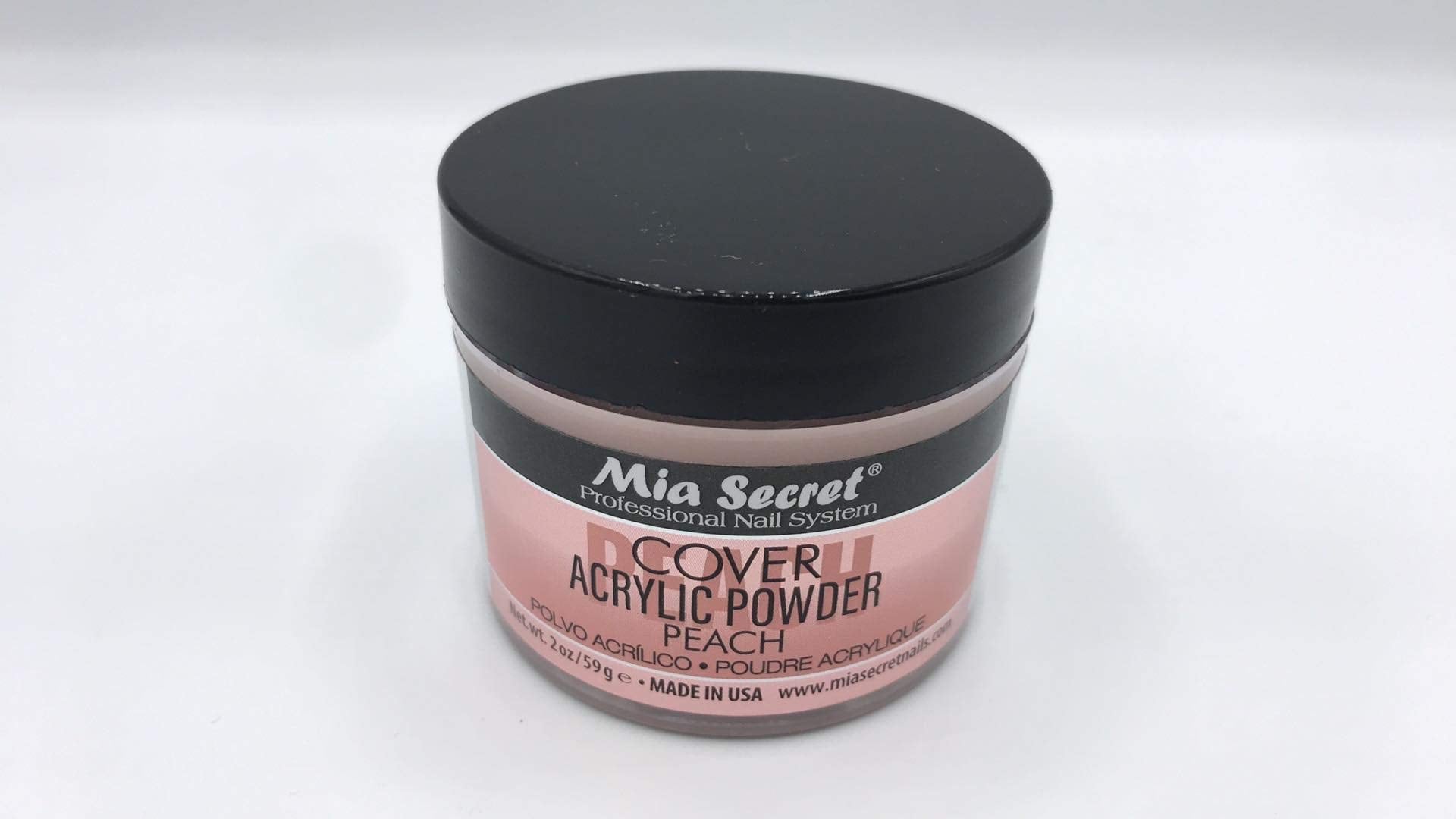 Mia Secret Cover Peach Acrylic Powder 2oz – Natural Coverage for Baby Boomer and Ombre Nails