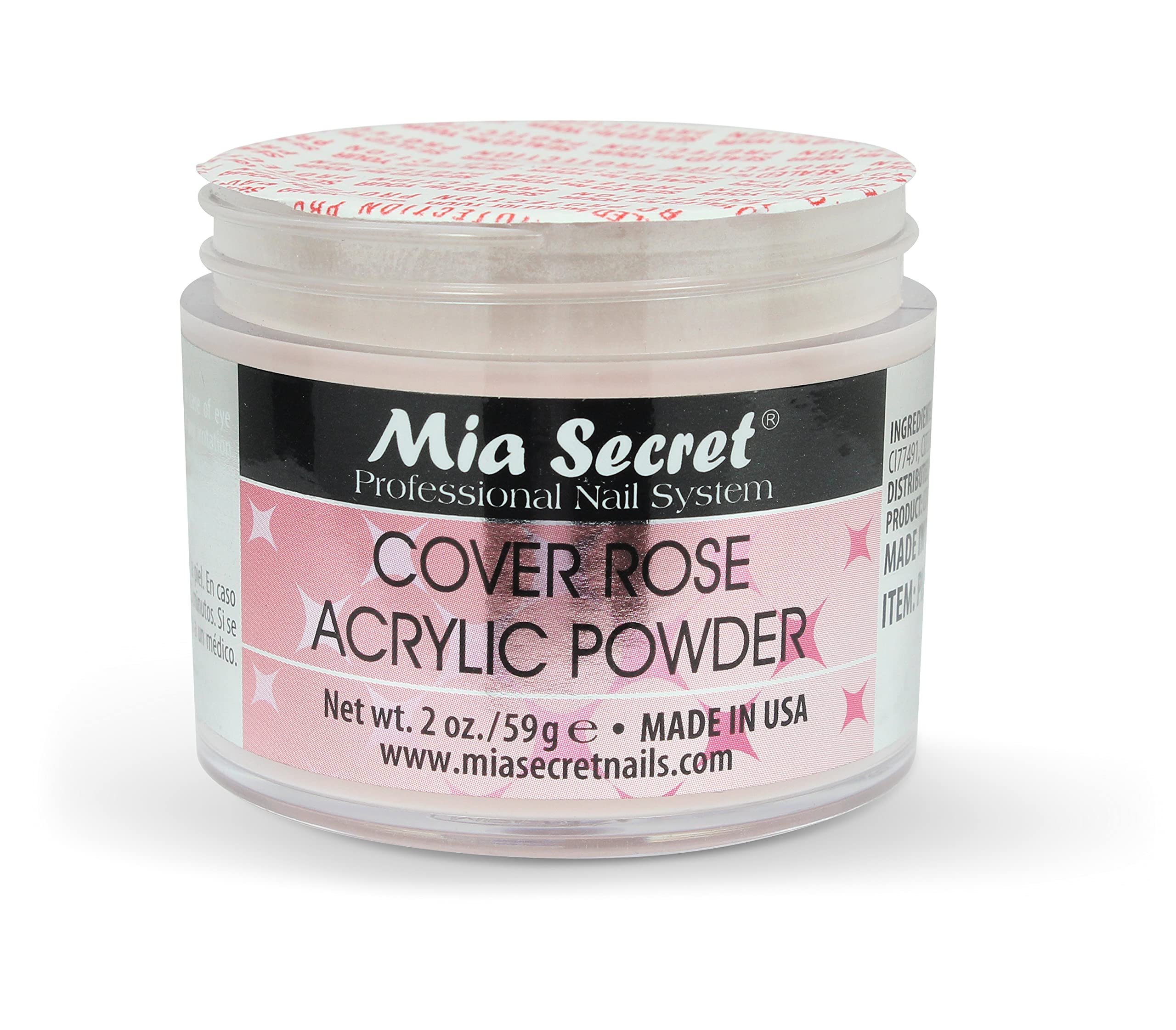 Mia Secret Cover Rose Acrylic Powder 2 Oz | Natural Rose Nail Color for Acrylic Nails