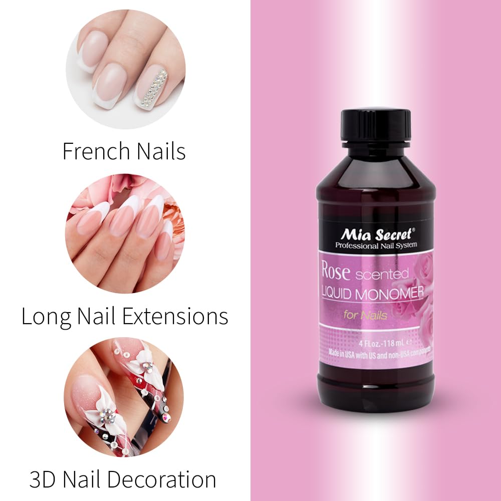 Mia Secret Rose Scented Liquid Monomer 4 oz – Fragrant Nail Enhancement