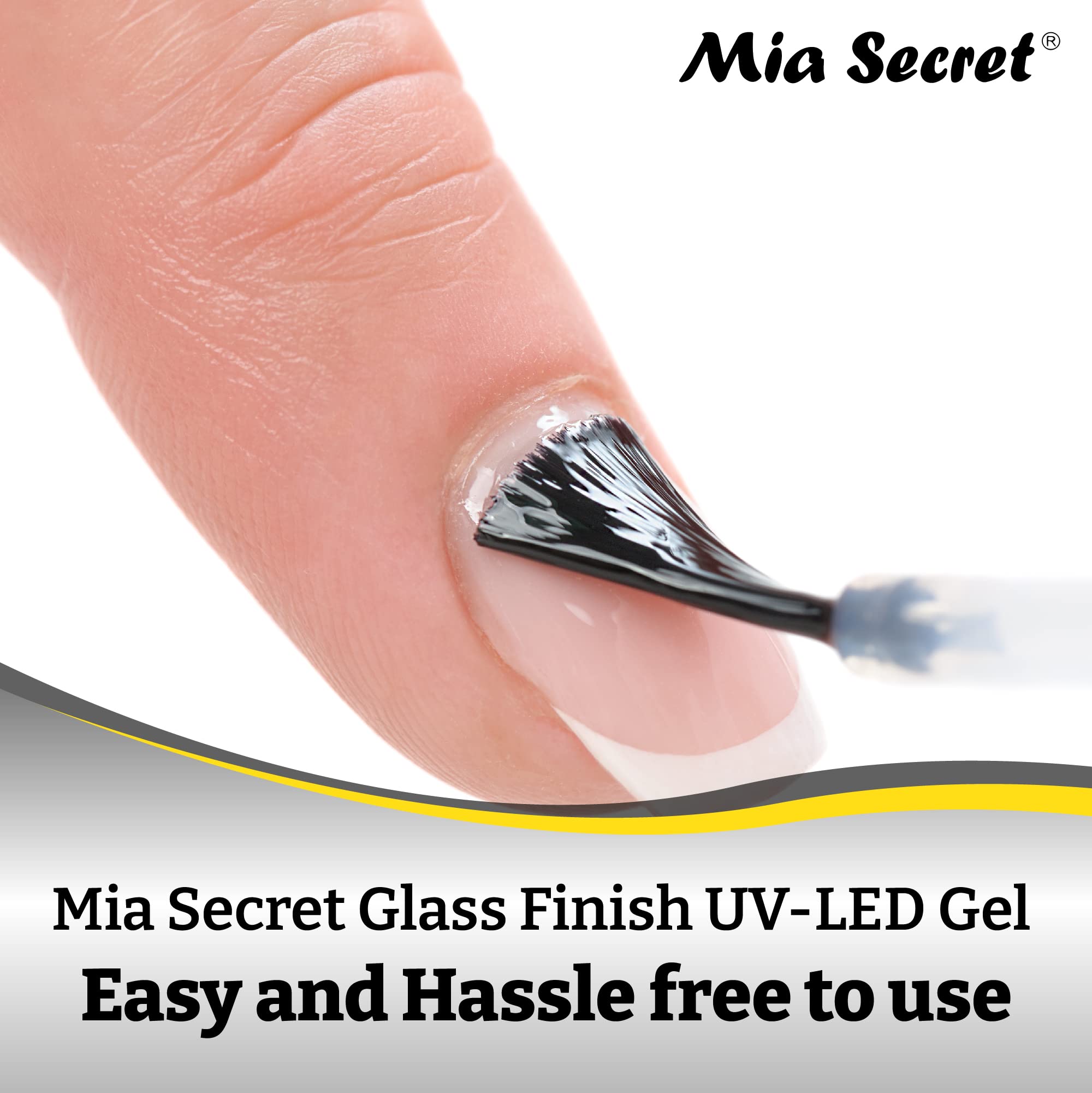 Mia Secret Glass Finish UV-LED Gel – Clear, 0.5 fl oz (15 mL)