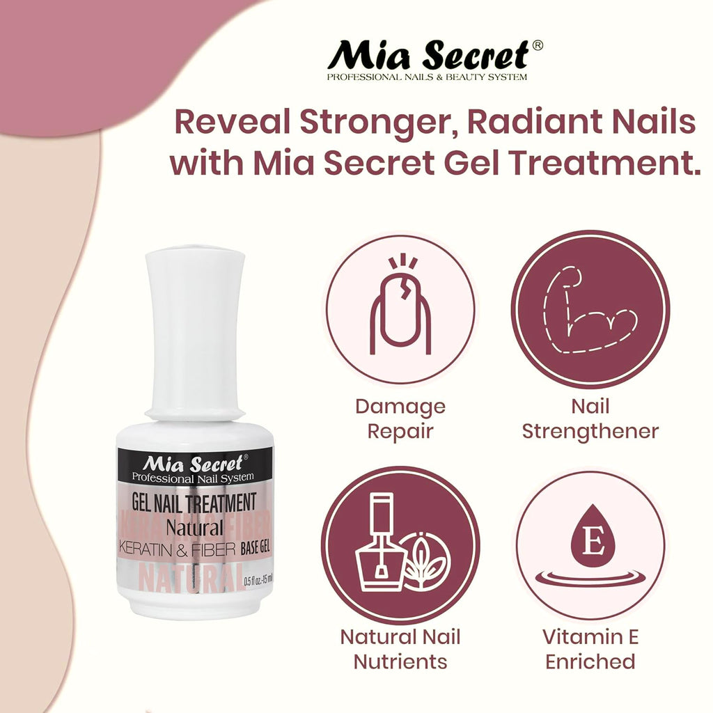 Mia Secret Keratin Base and Top Gel – 0.5 oz Dual-Use Nail Treatment