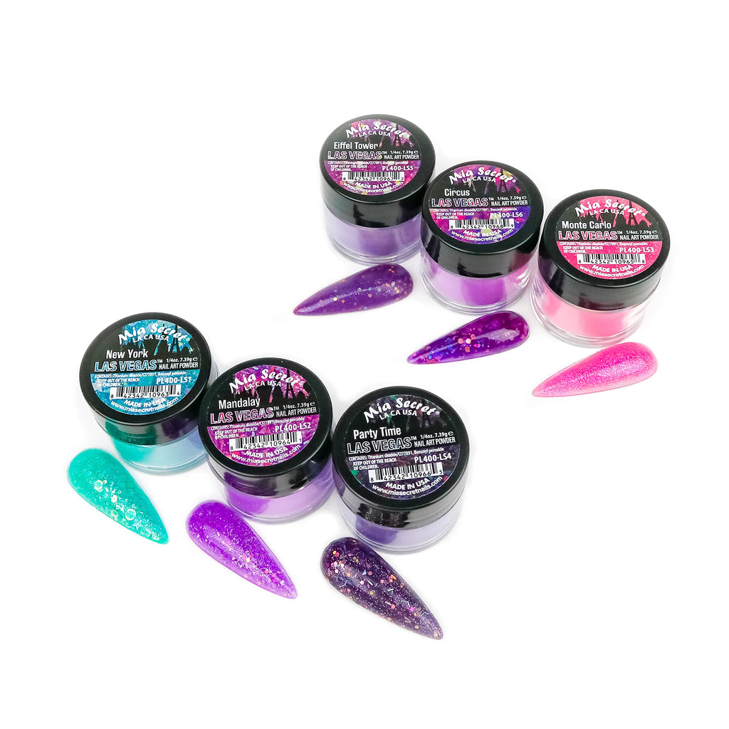 Mia Secret Nail Art Las Vegas Acrylic Powder – 6 Piece Collection