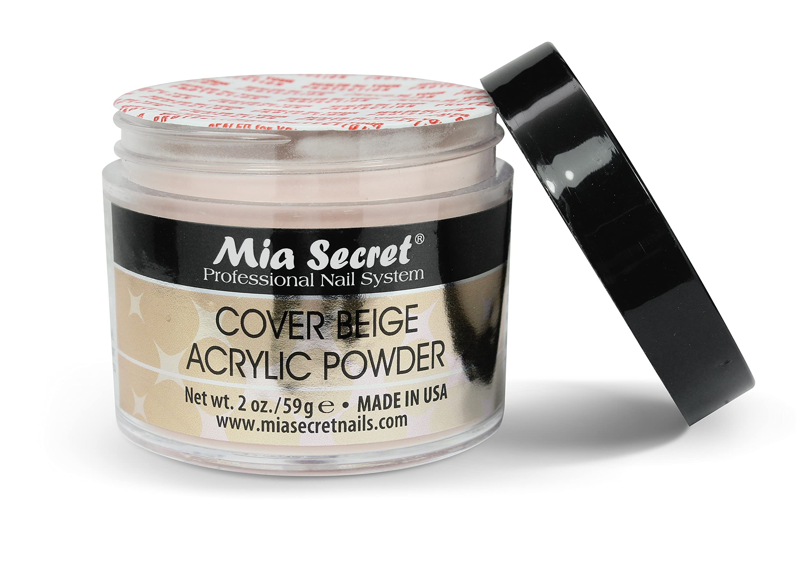 Mia Secret Cover Beige Acrylic Powder – 2 oz, Self-Leveling, Non-Yellowing