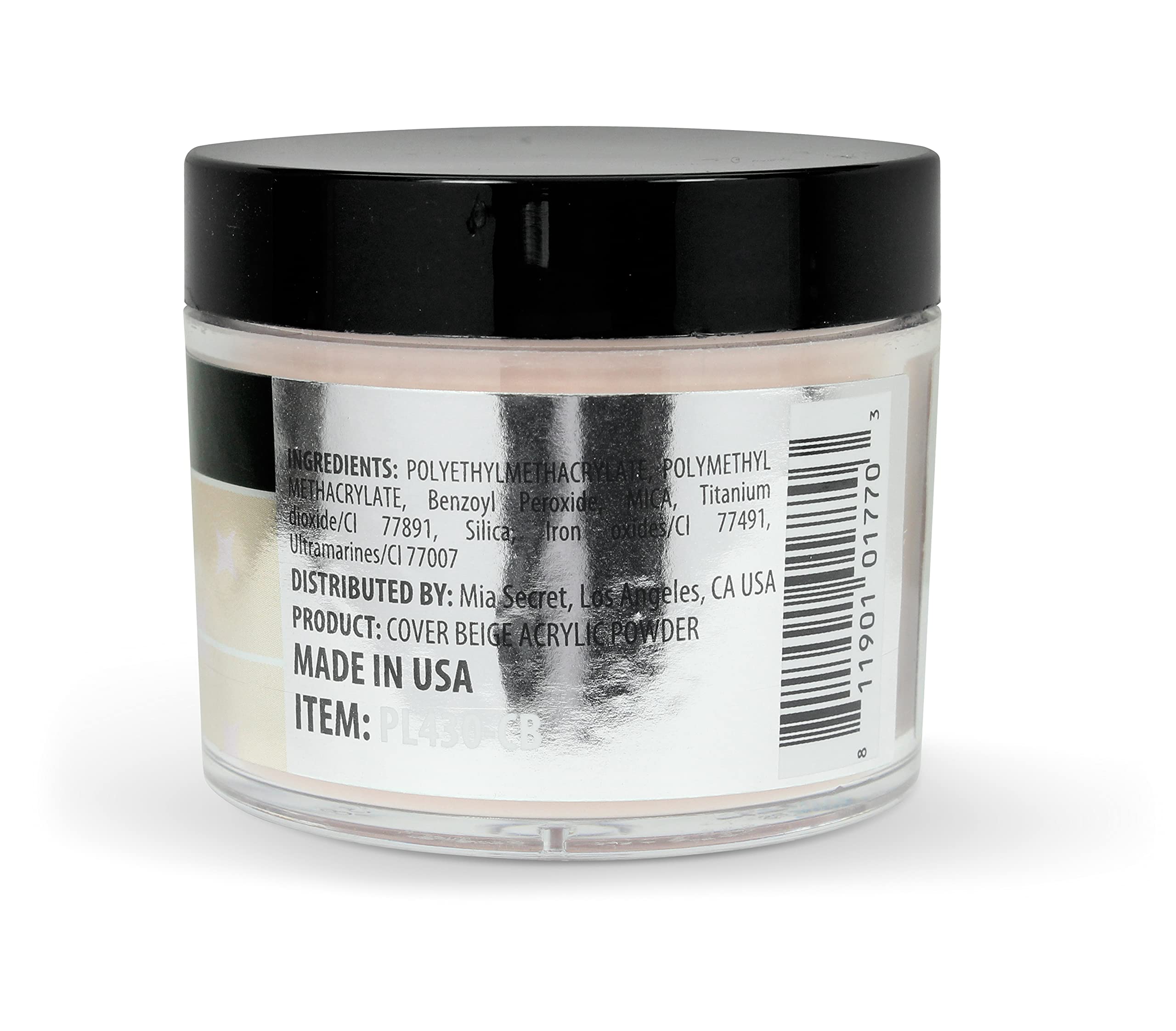 Mia Secret Cover Beige Acrylic Powder – 2 oz, Self-Leveling, Non-Yellowing