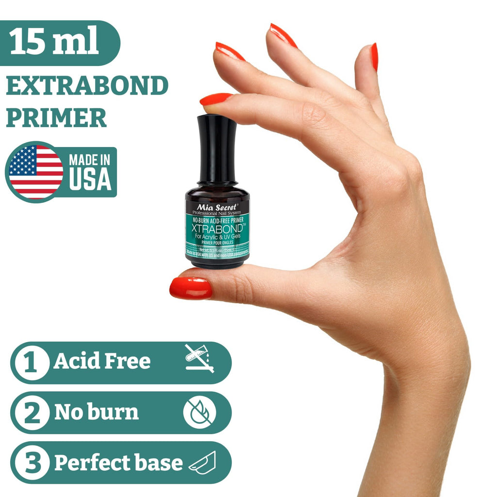 Mia Secret 15 ml Nail Dehydrator & XTRABOND Primer – Acid-Free Base Coat Kit