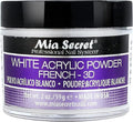 Mia Secret White Acrylic Powder (2oz) – French 3D Nail Art, Non-Yellowing, USA Made
