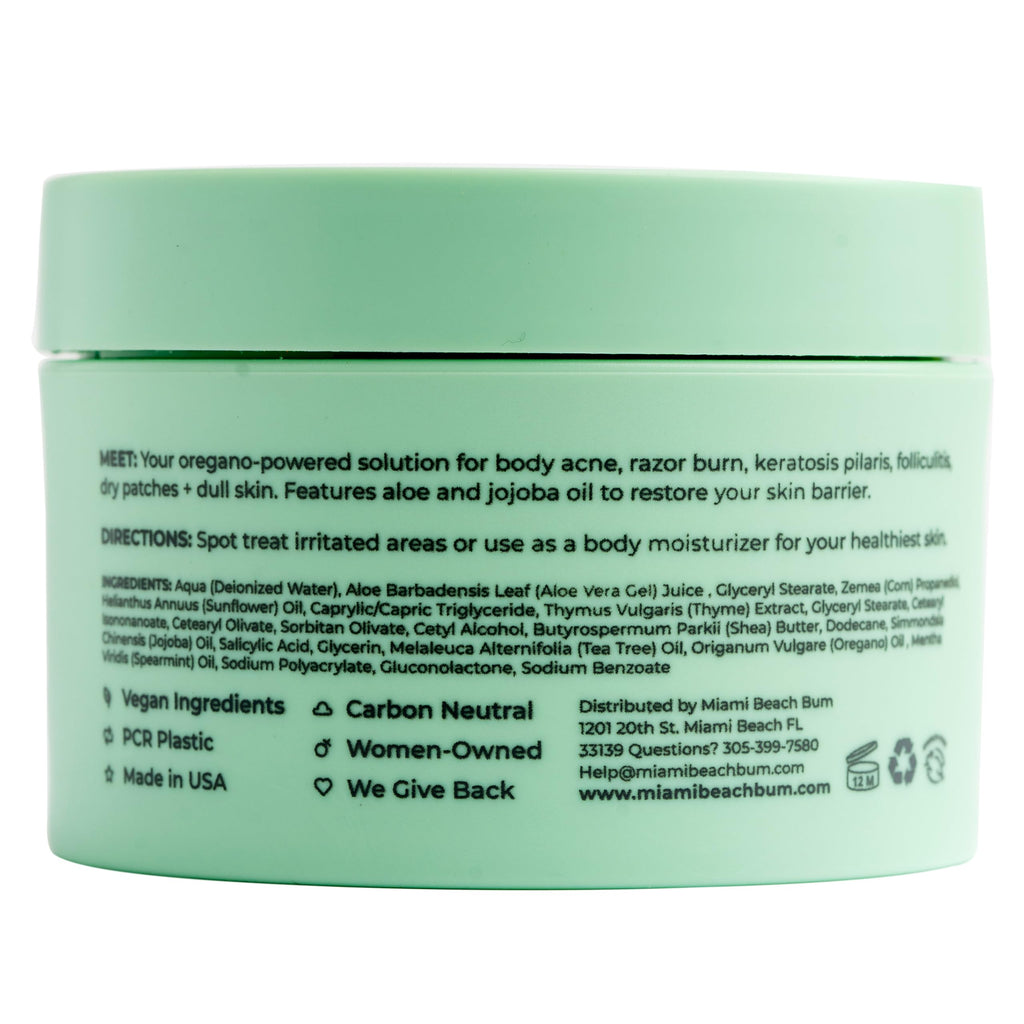 Miami Beach Bum Mint Cream 6.7oz – Daily Body Moisturizer for Skin Health, Razor Bumps & More