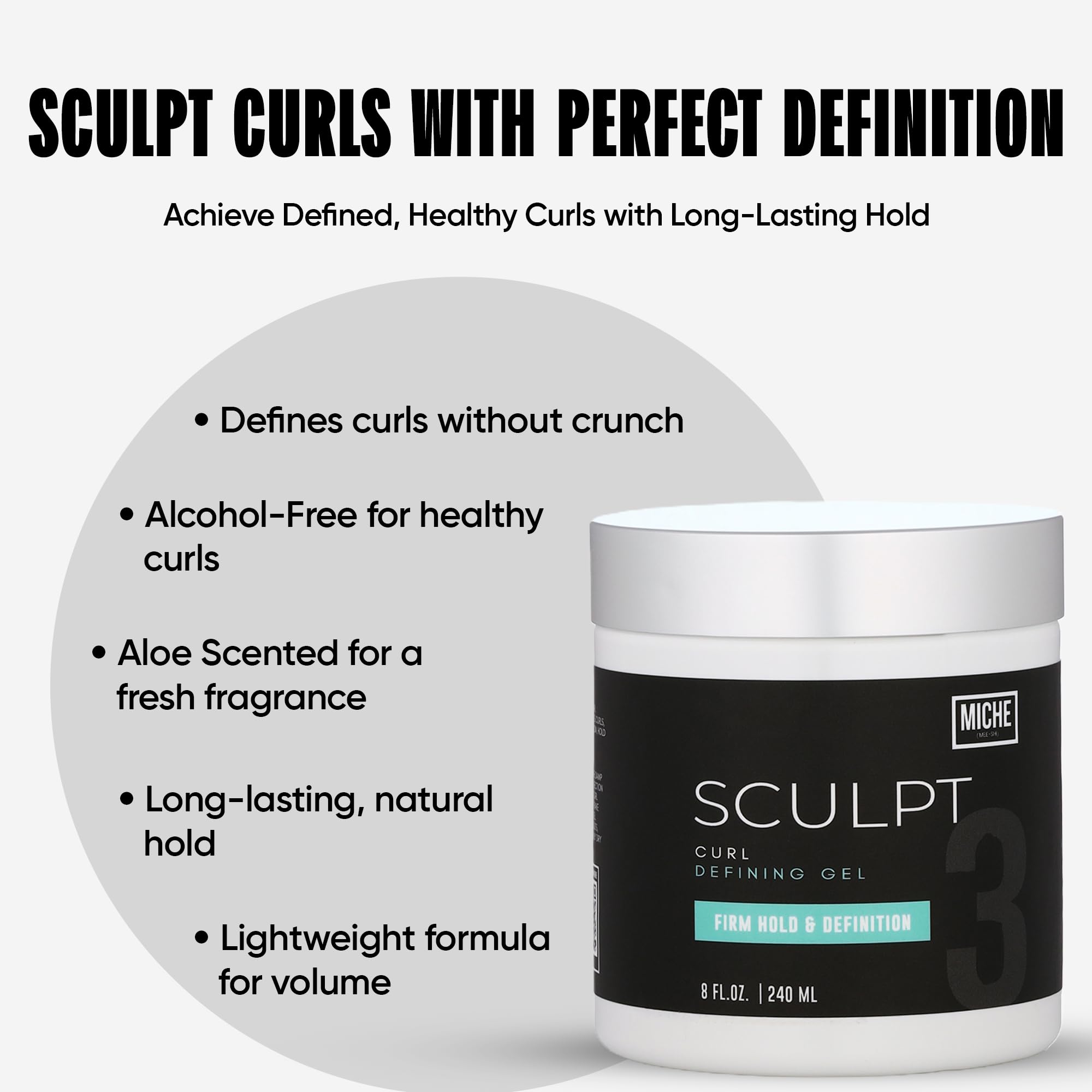 Miche Sculpt Curl Defining Gel – Alcohol-Free, Medium Hold for Curly Hair | Miche Beauty