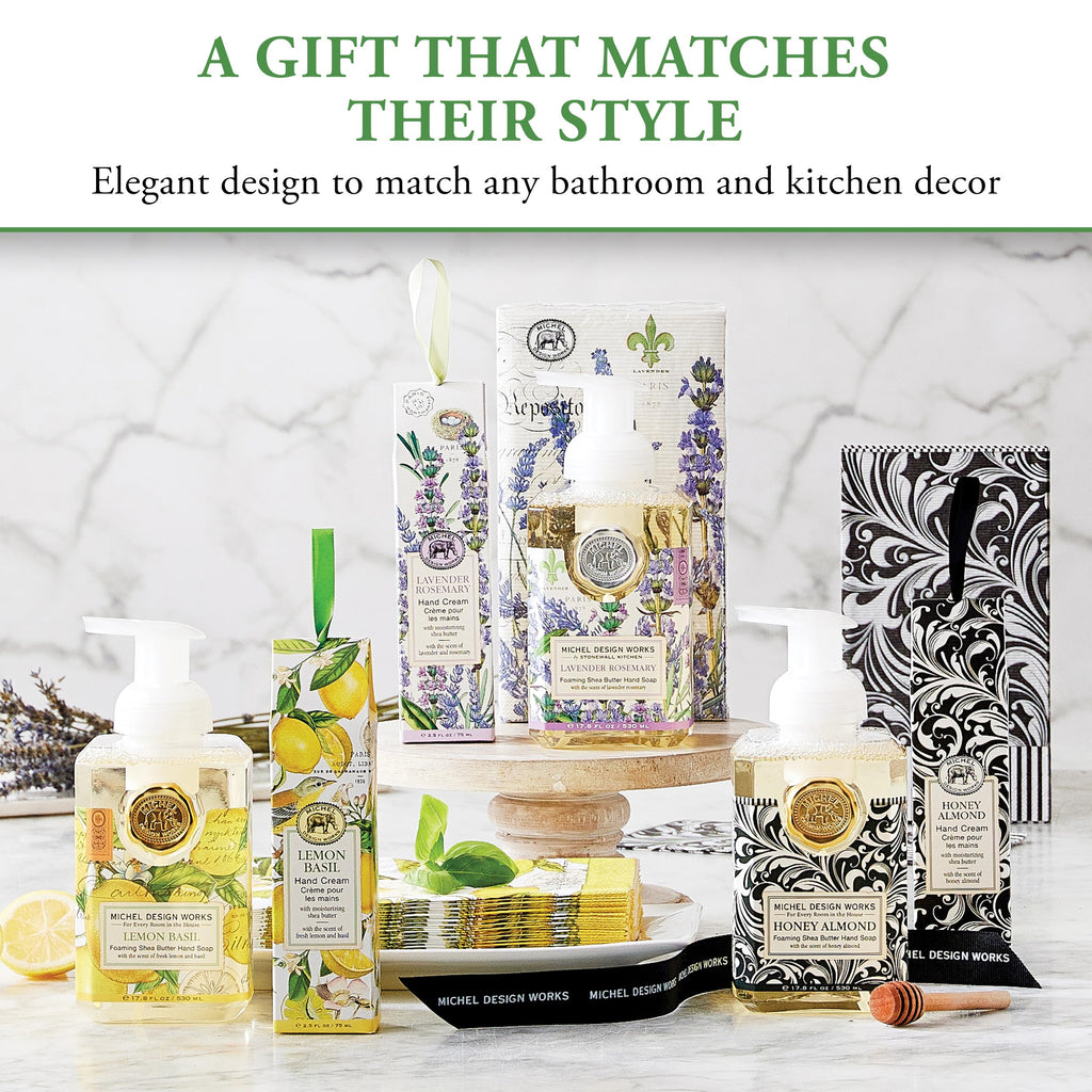 Michel Design Works Lemon Basil Foaming Hand Soap – 3 Pack (17.8 fl oz each)