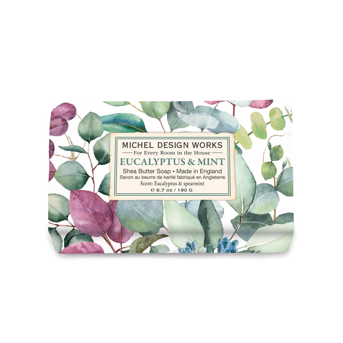 Michel Design Works Eucalyptus & Mint Soap Bar – 6.7 oz, Triple-Milled