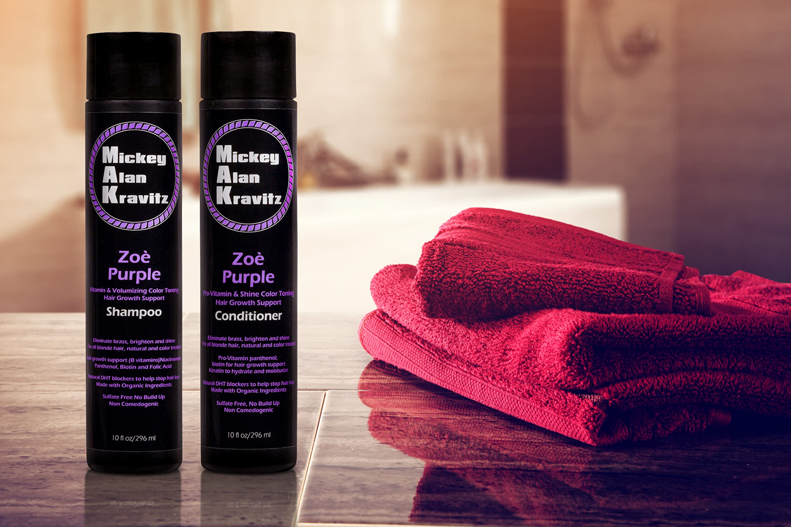 Zoe Purple Color-Toning Shampoo + Conditioner by Mickey Alan Kravitz – Blonde Hair Care