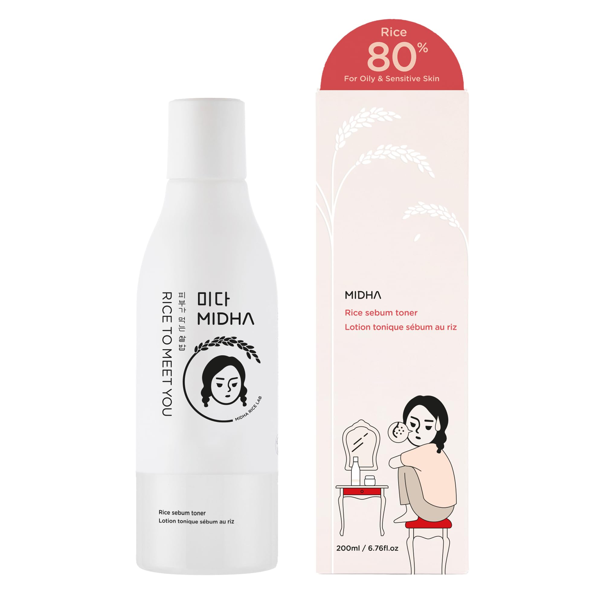 MIDHA Rice SEBUM Toner – Hydrating, Pore Refining, Oil Control for Oily & Sensitive Skin | 200ml