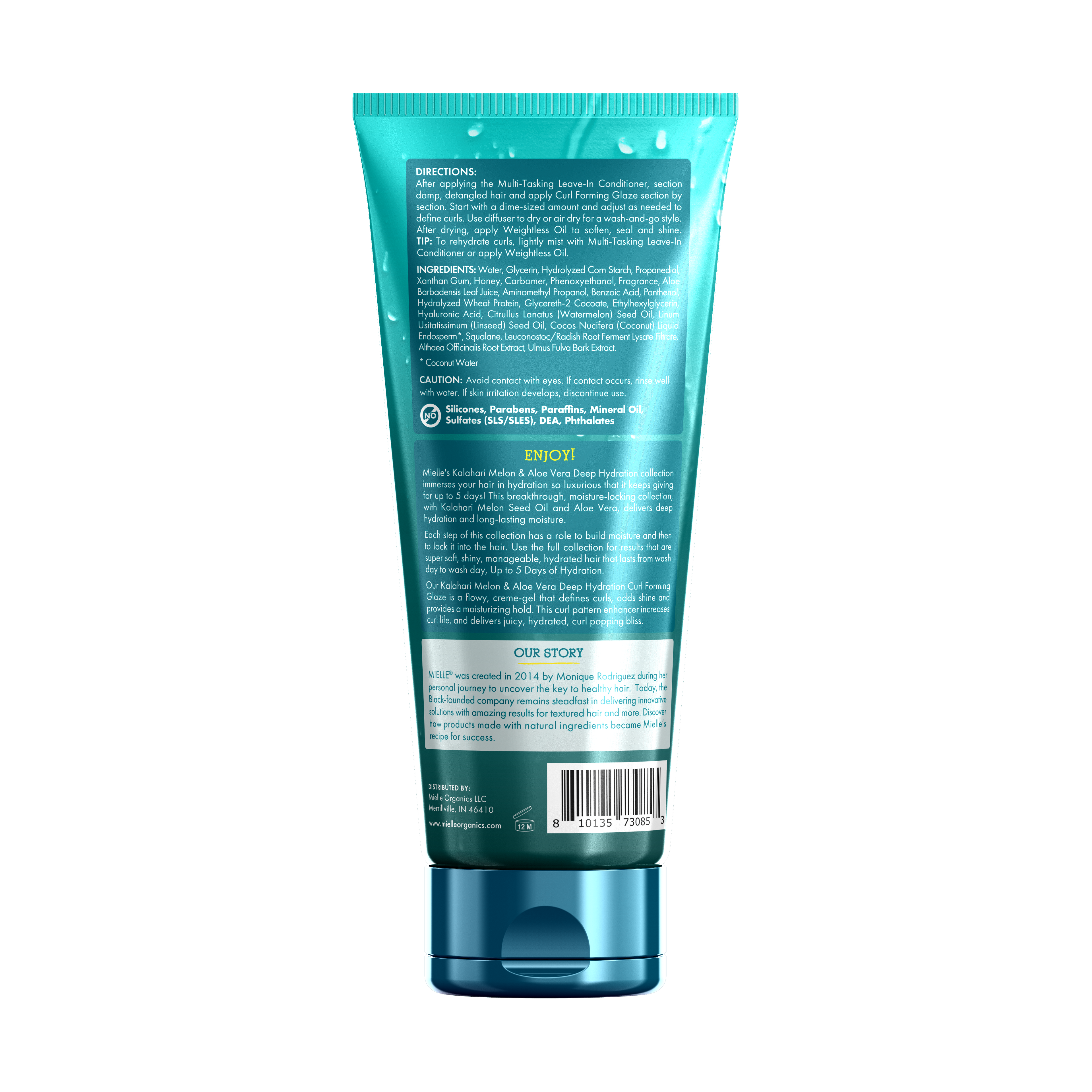 Mielle Kalahari Melon & Aloe Vera Deep Hydration Curl Forming Glaze Flexible Hold & Definition for Dry Curly Hair 221 g/7.5 oz