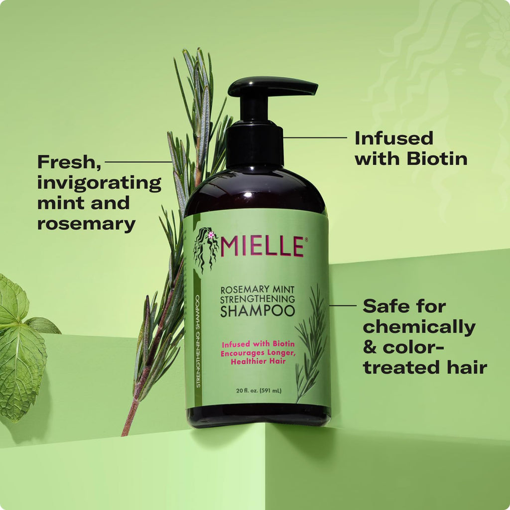 Mielle Organics Rosemary Mint Biotin Shampoo – Strengthening, Moisturizing Hair Cleanser (20 oz)