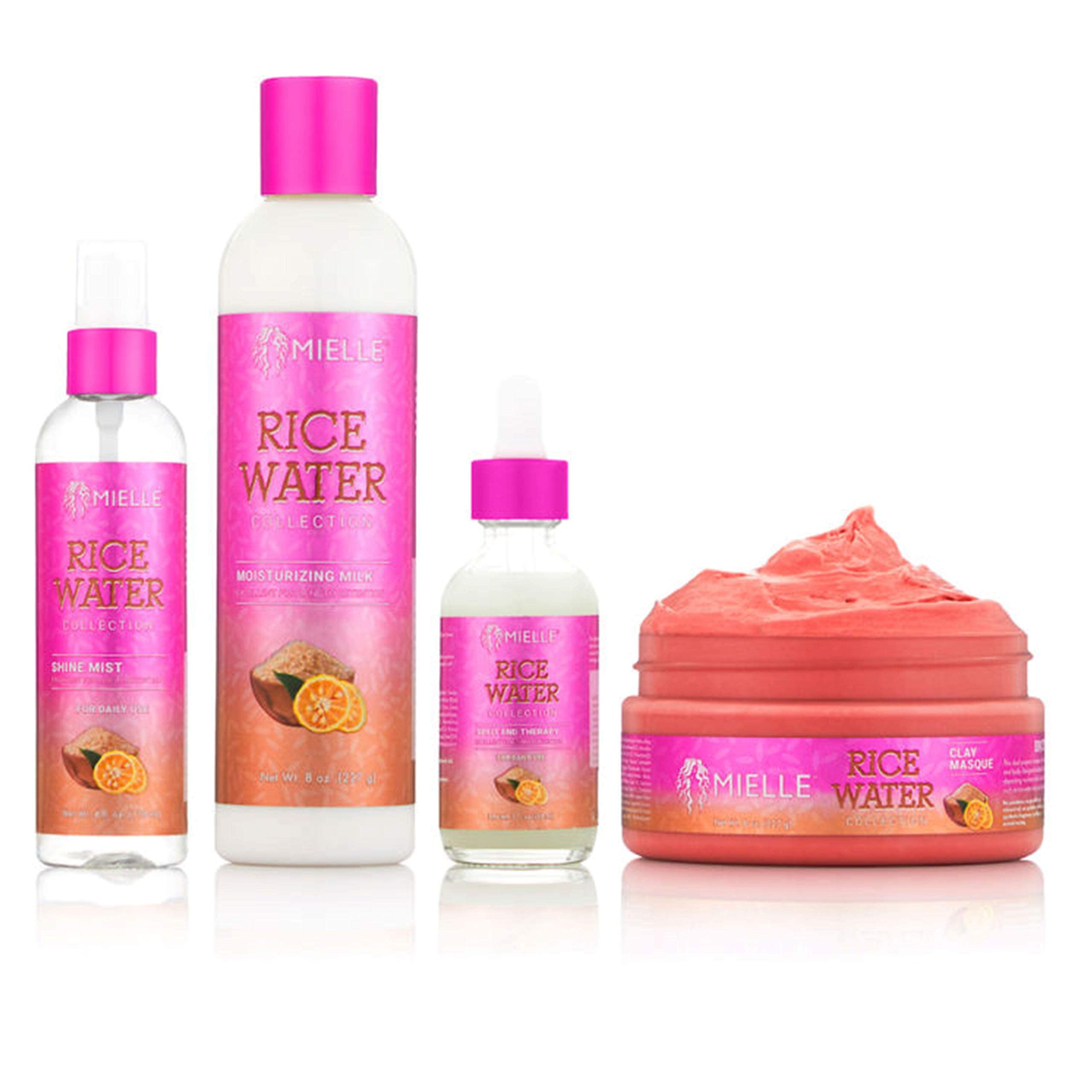 Mielle Organics Rice Water Collection Combo: Milk, Masque, Split End Therapy, Shine Mist