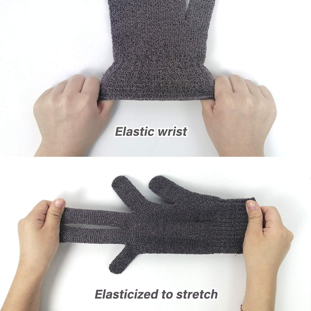 MIG4U Shower Exfoliating Scrub Gloves – 5 Color Pack for Deep Cleansing & Skin Refresh