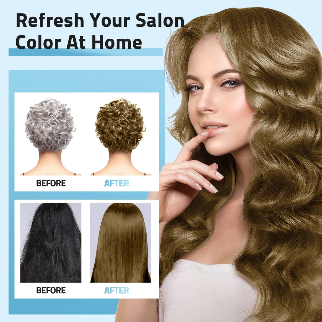 Mihkiom Hair Dye Shampoo 3 in 1 – Chestnut Brown Refresh in 20 Minutes | Natural Plant Formula