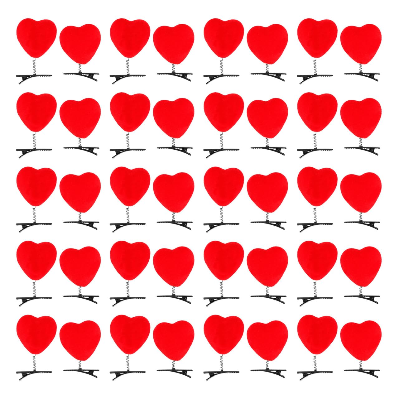 Mikinona 40Pcs Valentine Red Heart Hair Clips – Heart Barrettes for Girls & Women