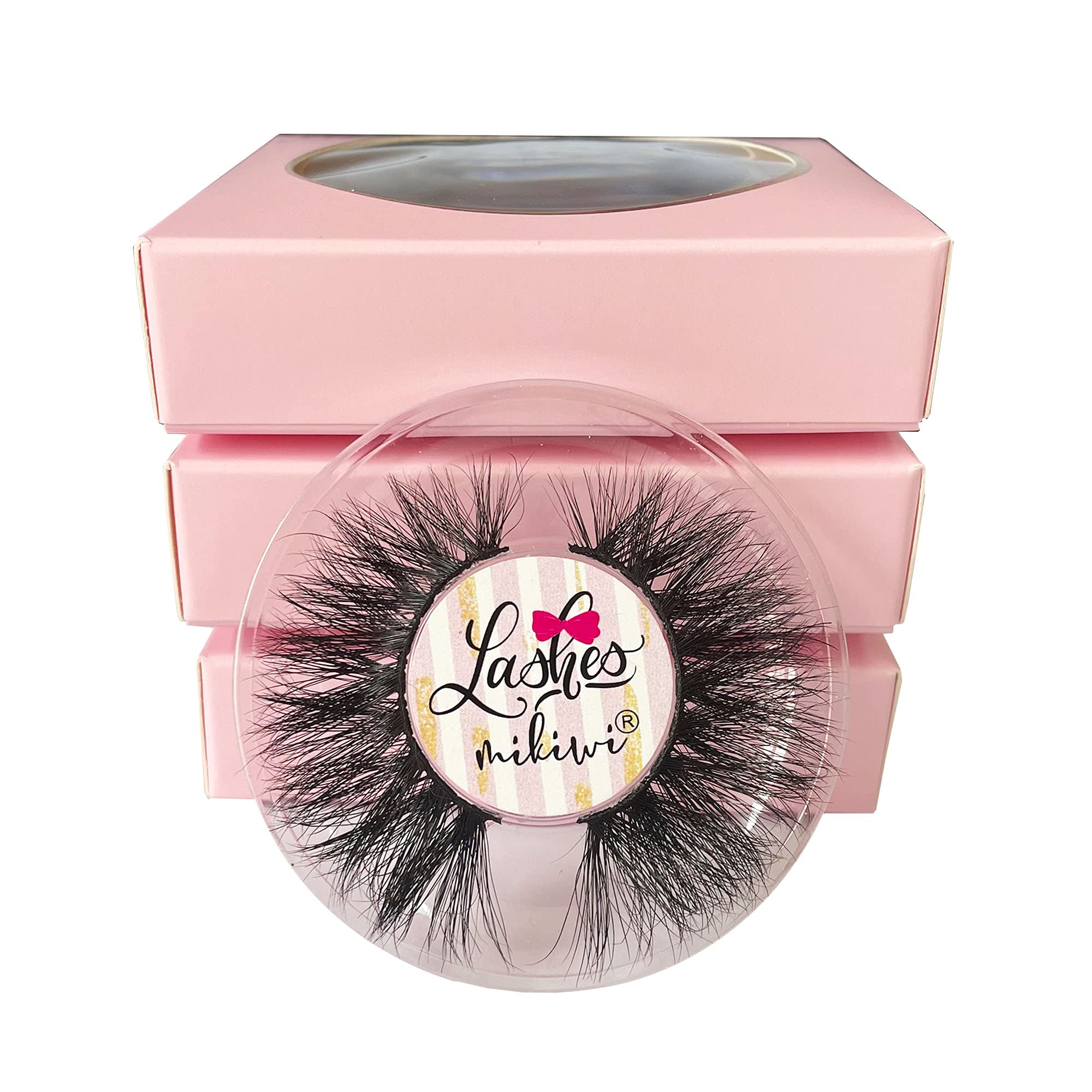 Mikiwi D327-3 Mink Lashes – 3 Pairs, 22mm 3D Fluffy Full-Strip, Cruelty-Free Handmade Lashes