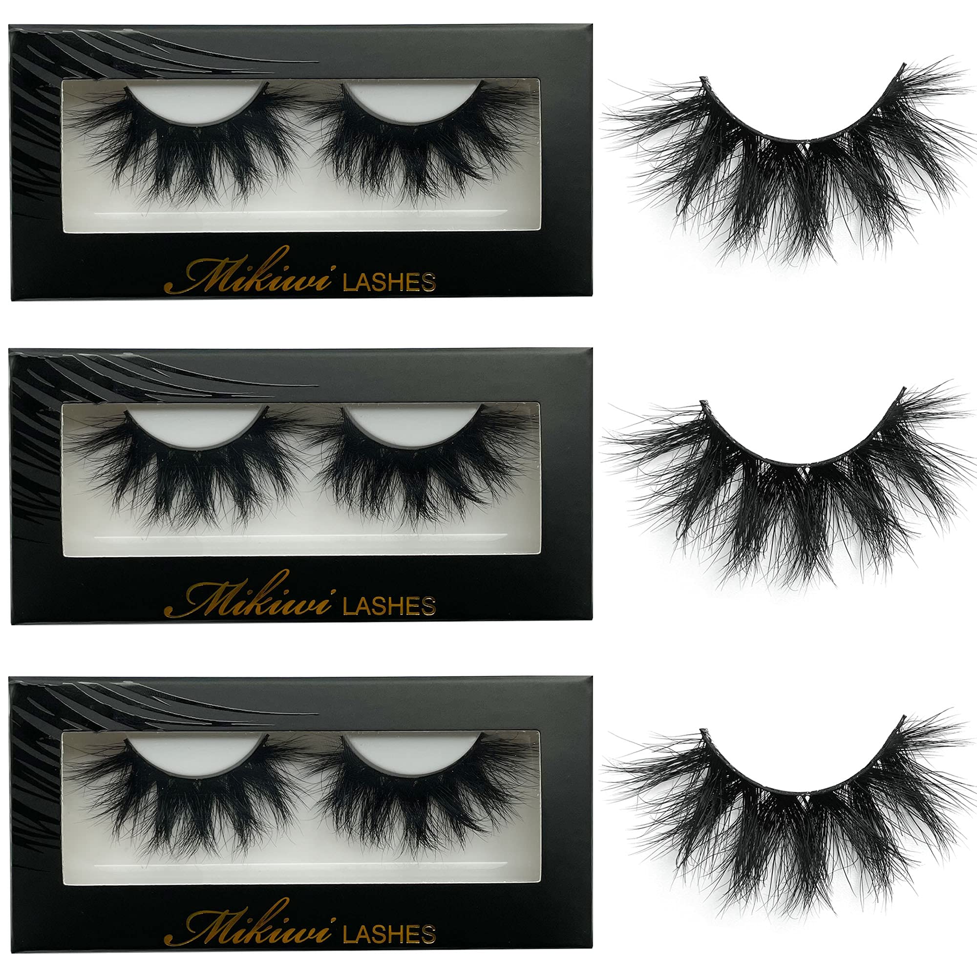 Mikiwi Mink Lashes 5D – Ultra-Soft, 20-22mm Dramatic Full Strips