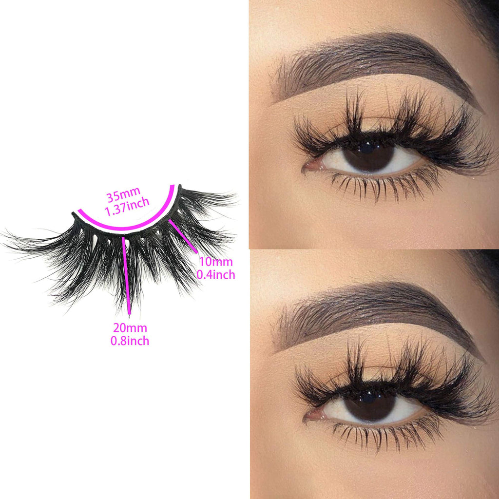 Mikiwi 3 Pairs Real Mink Lashes D384-3 | 20mm 3D Fluffy Full-Strip, Cruelty-Free