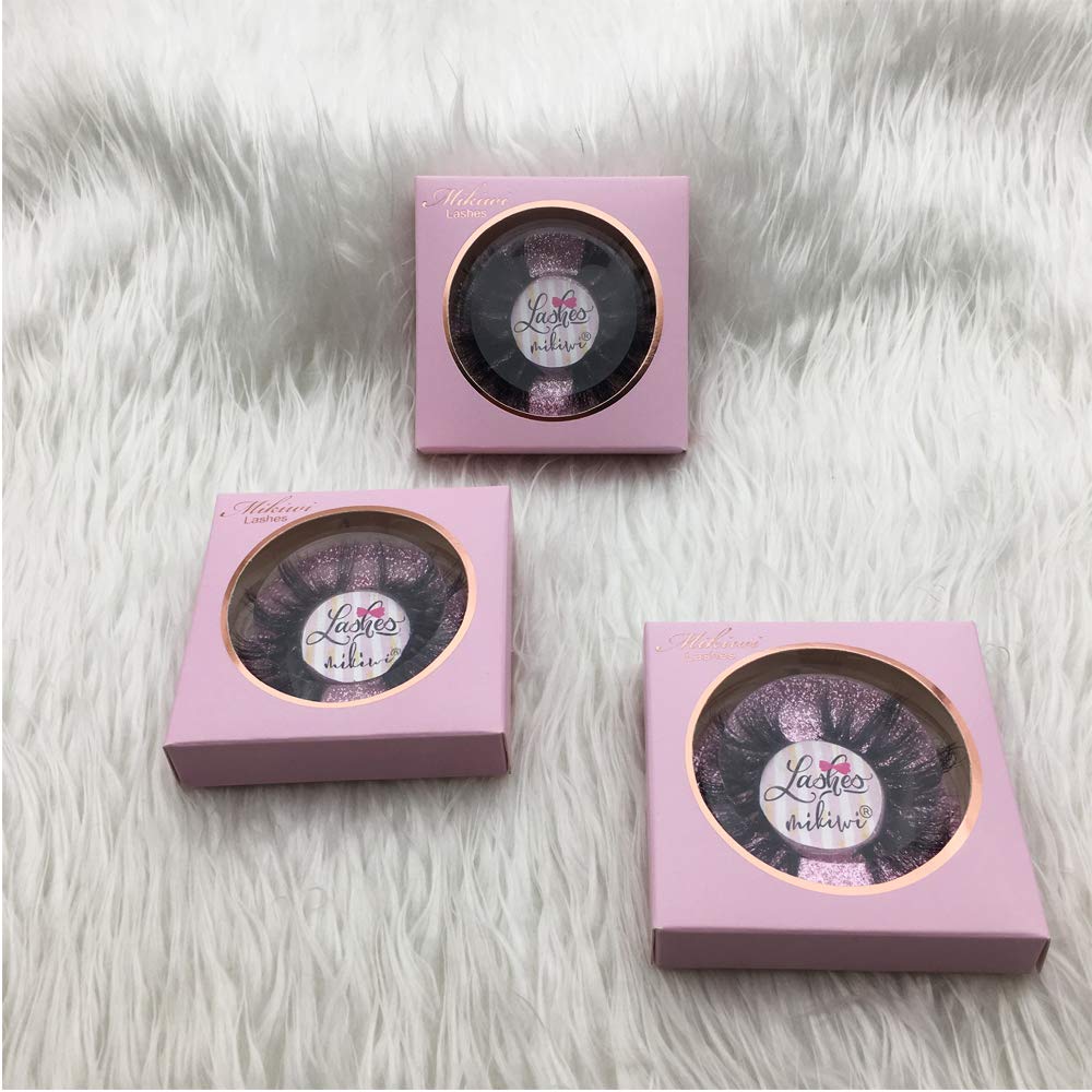 Mikiwi 3 Pairs Real Mink Lashes D384-3 | 20mm 3D Fluffy Full-Strip, Cruelty-Free