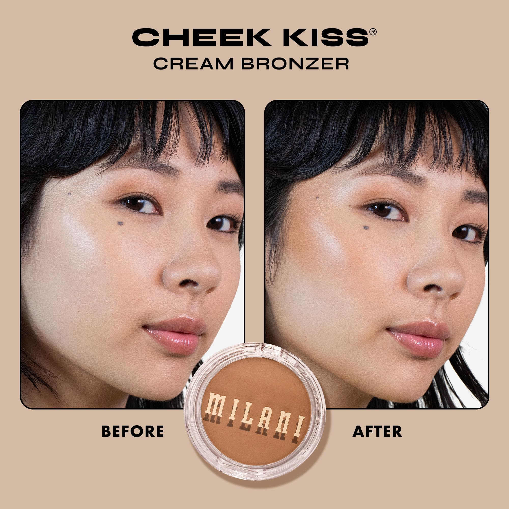 Milani Cheek Kiss Cream Bronzer - 120 Spilling Tea | Cream Bronzer for Natural Warmth