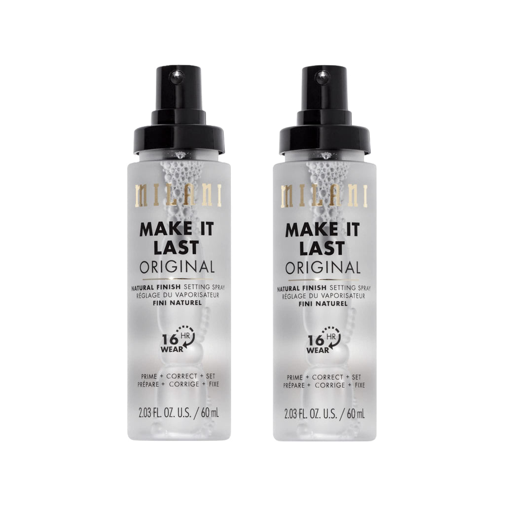 Milani Make It Last Setting Spray + Primer Original – Natural Finish with Niacinamide, 2-Pack (2.03 fl oz each)