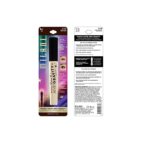 Milani Mascara Volume & Length – Anti-Gravity Brown Black with Castor Oil & Hourglass Wand