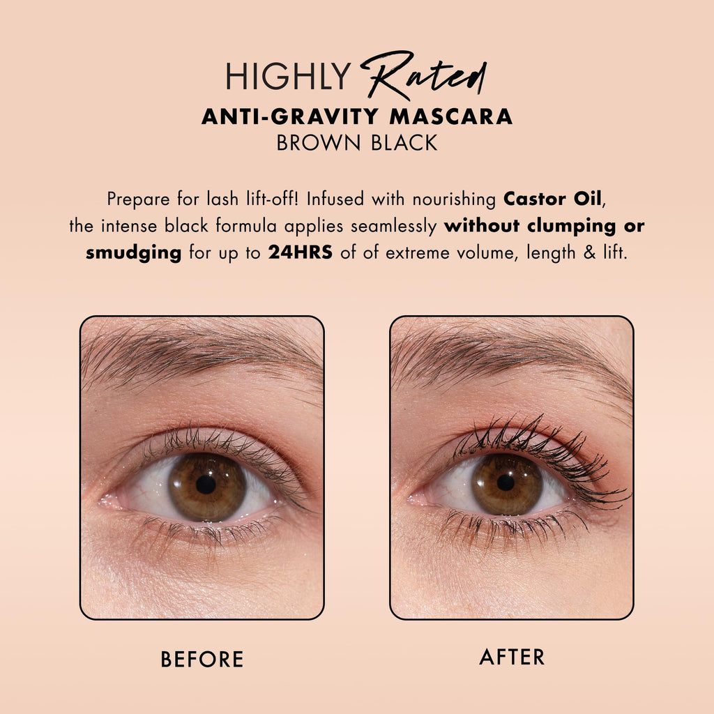 Milani Mascara Volume & Length – Anti-Gravity Brown Black with Castor Oil & Hourglass Wand