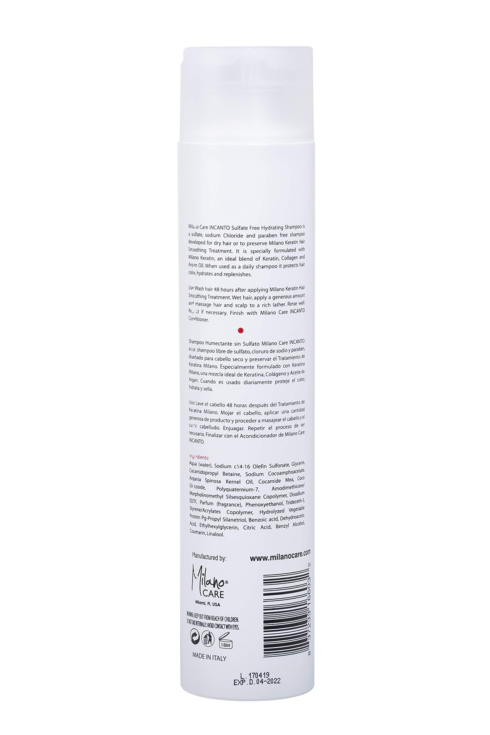 Milano Care Incanto Nourishing Keratin Shampoo – Anti-Frizz with Argan Oil | Sulfate & Paraben Free