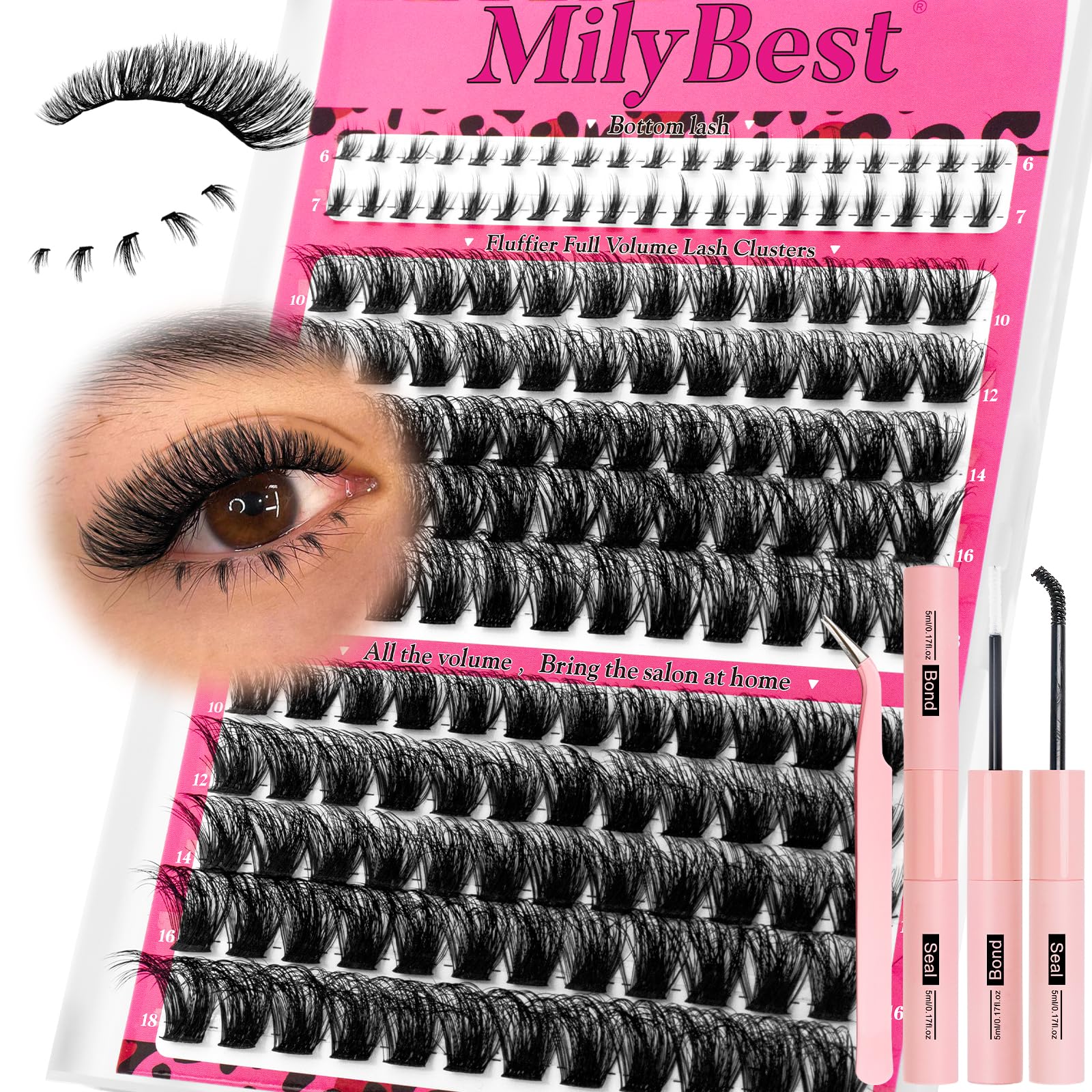 MilyBest Fable Lash Clusters Kit - DIY Volume Lashes 10-18mm