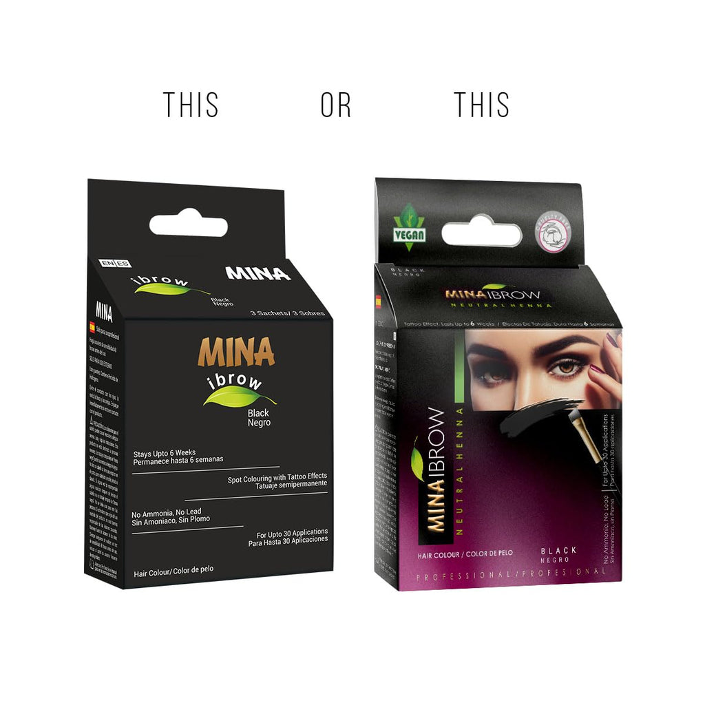 MinaiBrow Mina ibrow Hair Color | Natural Cassia Tint Powder – Ammonia-Free, No Lead | Black Tint Kit Up to 30 Applications